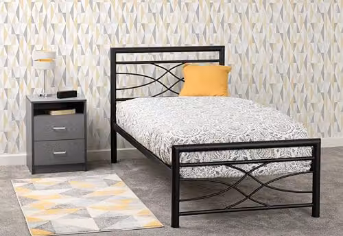 Seconique Kelly Metal Bed in Black, W/D/H: 90 x 190 cm – 5