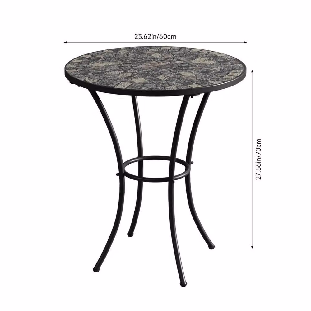 Kelvenix Bistro Garden Side Bar Table in Black Metal – 2