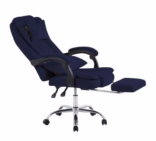 HYGRAD Ergonomic Velvet Swivel Office Chair with Foot Rest and Headrest in Blue – 2