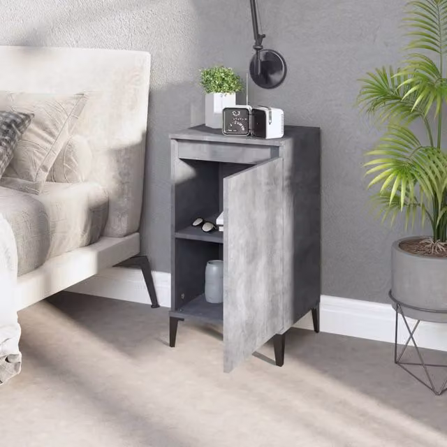 Berkfield Home Modern Bedside Cabinets, 2 Piece, Concrete Grey, W/D/H: 40 x 35 x 70 cm