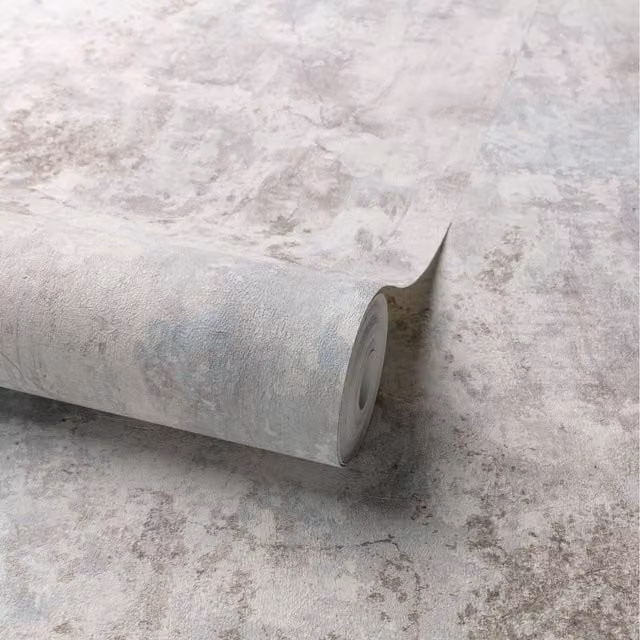 Grandeco Distressed Rustic Industrial Concrete Effect Textured Wallpaper, Grey