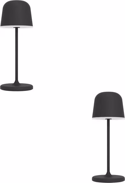 Loops 2 Pack Modern Black LED Table Lamps with Warm White Light – 1