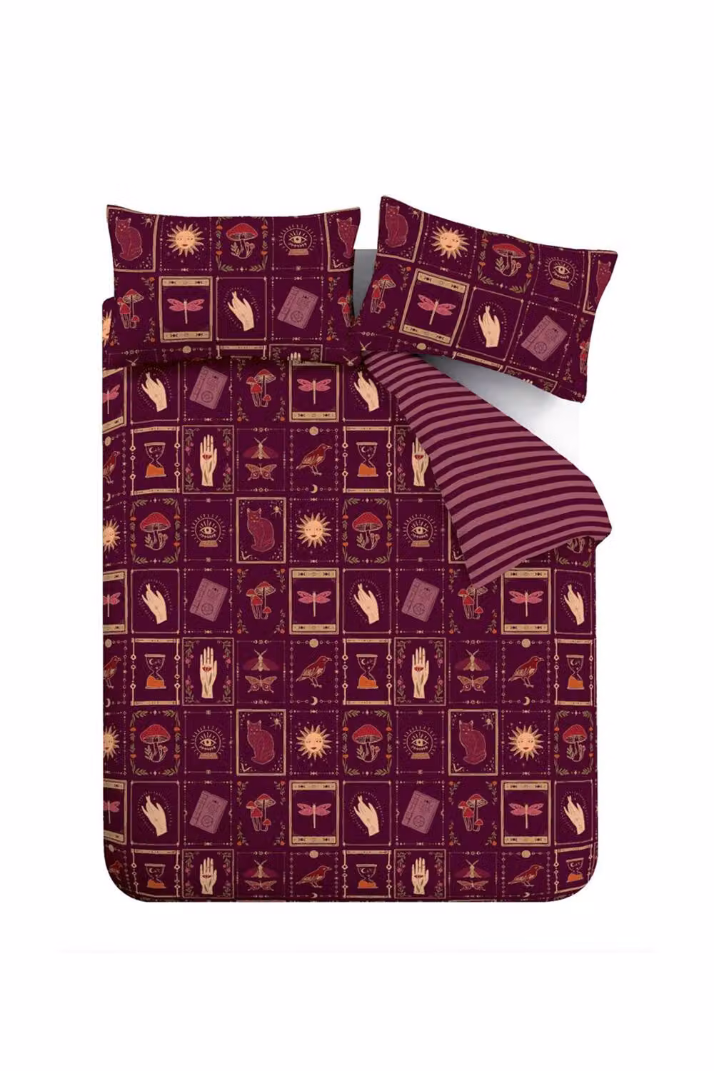 Catherine Lansfield Enchanted Witchcraft Reversible Halloween Duvet Cover and Pillowcase Set in Purple, W/D/H: 135 x 200 cm, 50 x 75 cm – 2