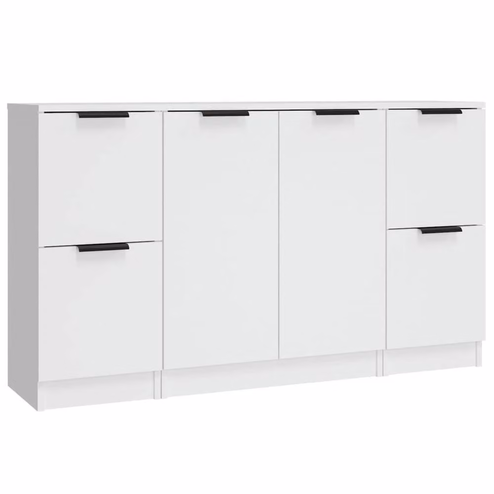 Berkfield Home Set of 3 Modern White Matt MDF Sideboards – 2
