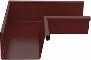 Lindab Rectangular Steel Gutter Internal Angle 90, 140mm, Dark Red