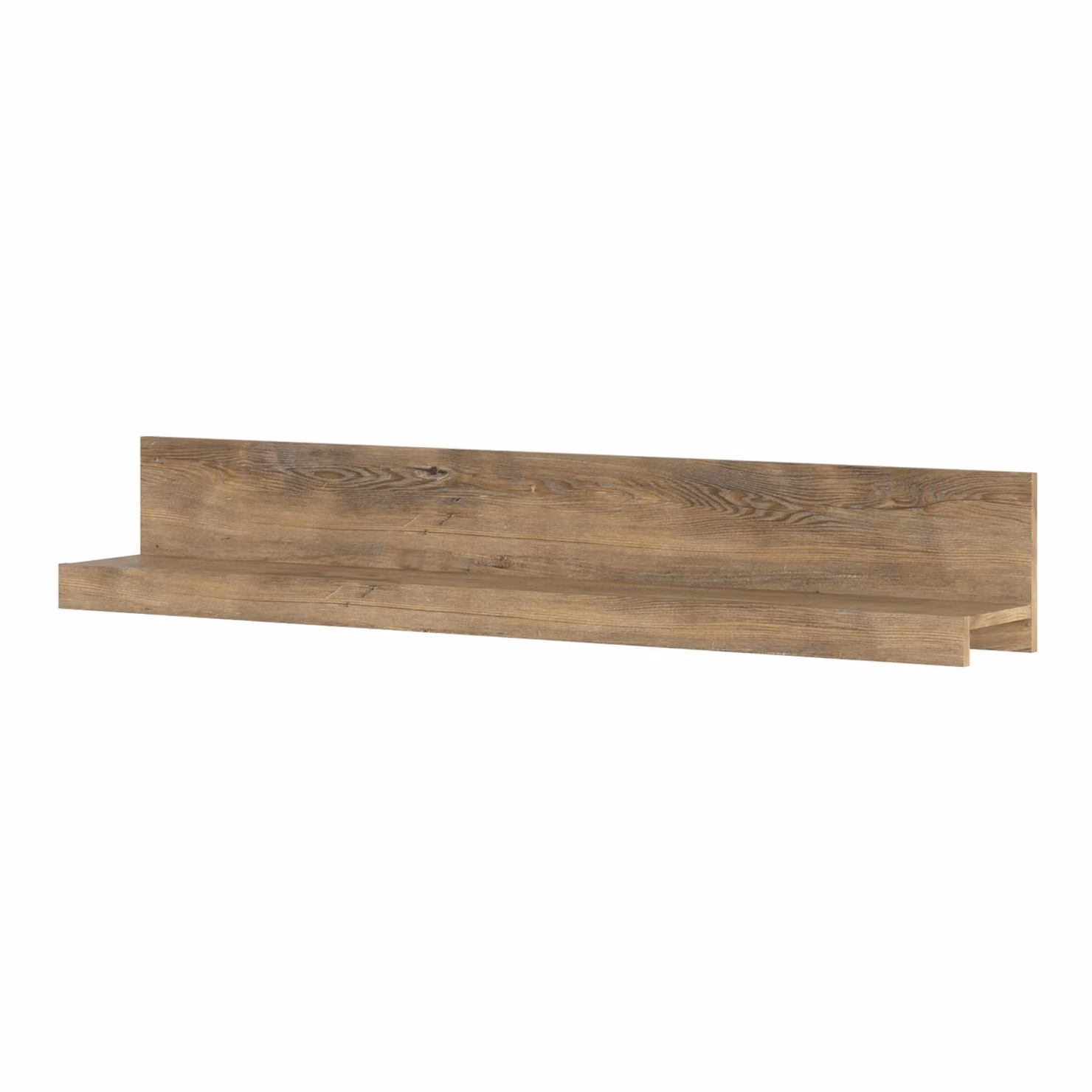 Furniture To Go Rapallo Wall Mounted Shelf in Brown Wood with Back Panel, Width: 135 cm – 2