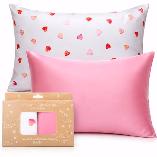 SMUG 2 Pack Mako Satin Pillowcases in White with Envelope Closure – 1
