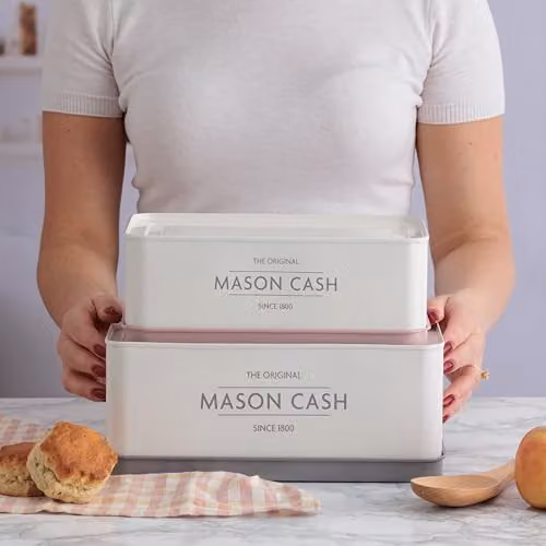 Mason Cash Set of 2 Non-Stick Rectangular Loaf Tins in White and Beige – 2