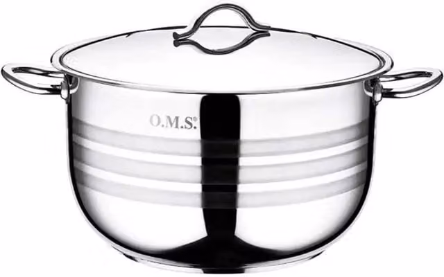 OMS Stainless Steel Saucepan, Silver, Diameter: 40 cm – 1
