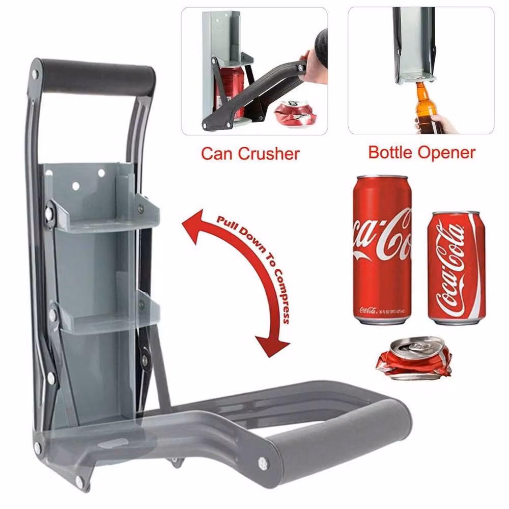 Spetlek Wall Mounted Metal Beer Tin Can Crusher for 500ml Cans in Grey – 4