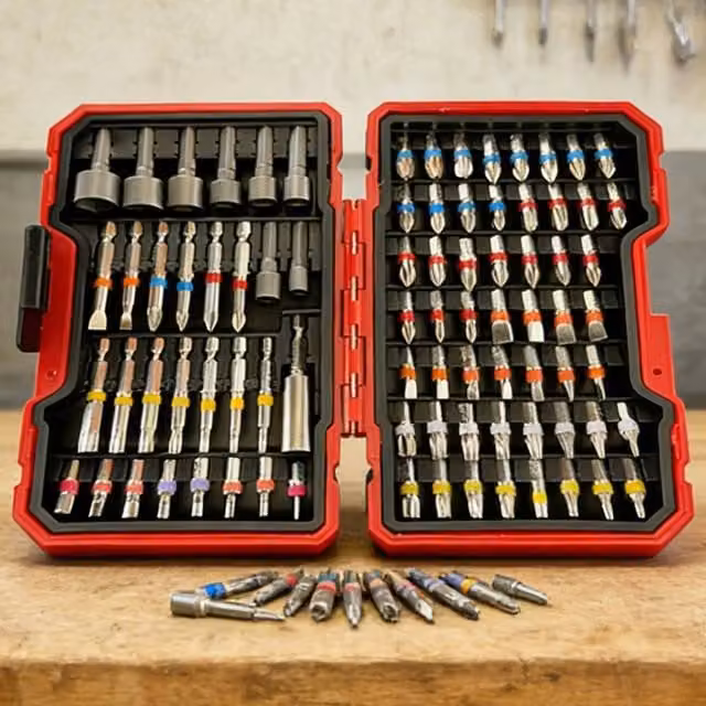 Ventryn 83-in-1 Magnetic Steel Screwdriver Bit Set with Torx, Hex and Phillips Bits in Multicolour – 1