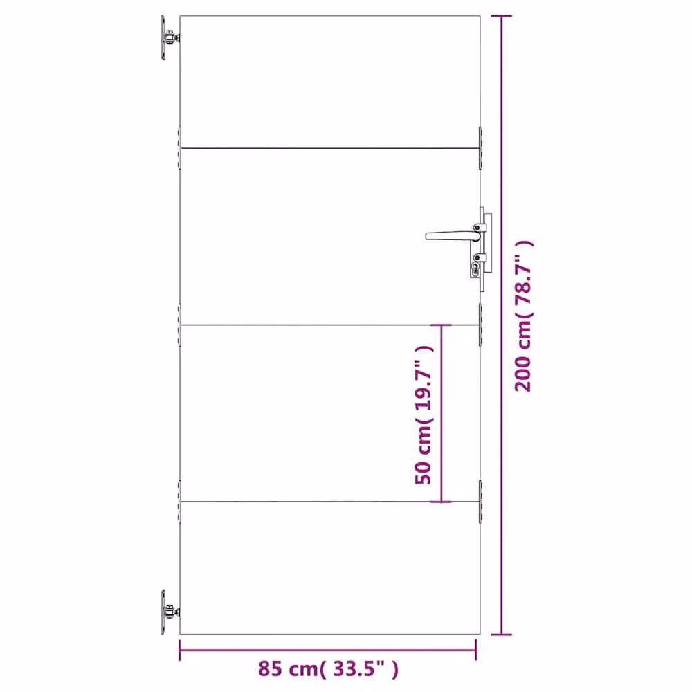 Berkfield Home Corten Steel Garden Gate in Brown, W: 85 cm, H: 200 cm – 4