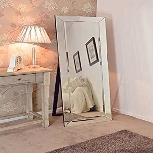 MirrorOutlet Horsley Modern Free Standing Cheval Mirror, Clear, H 170 cm x W 58 cm