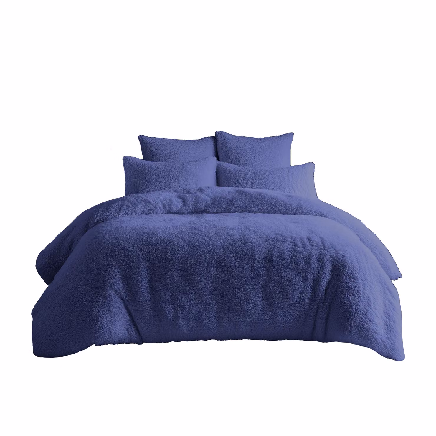 Home Sweet Home UK Teddy Bear Fleece Duvet Cover and Pillowcase Set, Blue, W/D/H: 200 x 200 x 50 x 75 cm – 2