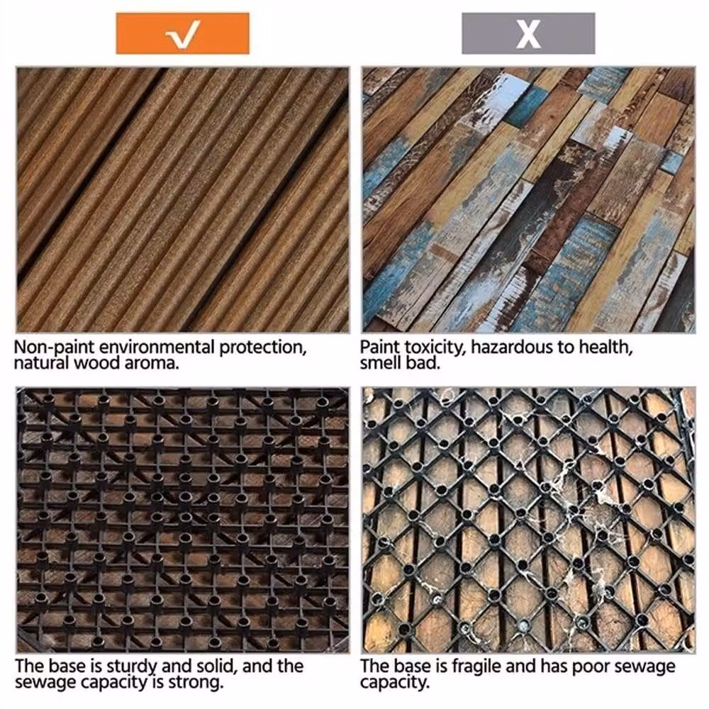 Kelvenix 27 Piece Brown Fir Wood Flooring Tiles, W: 1000 cm, D: 52 cm – 4