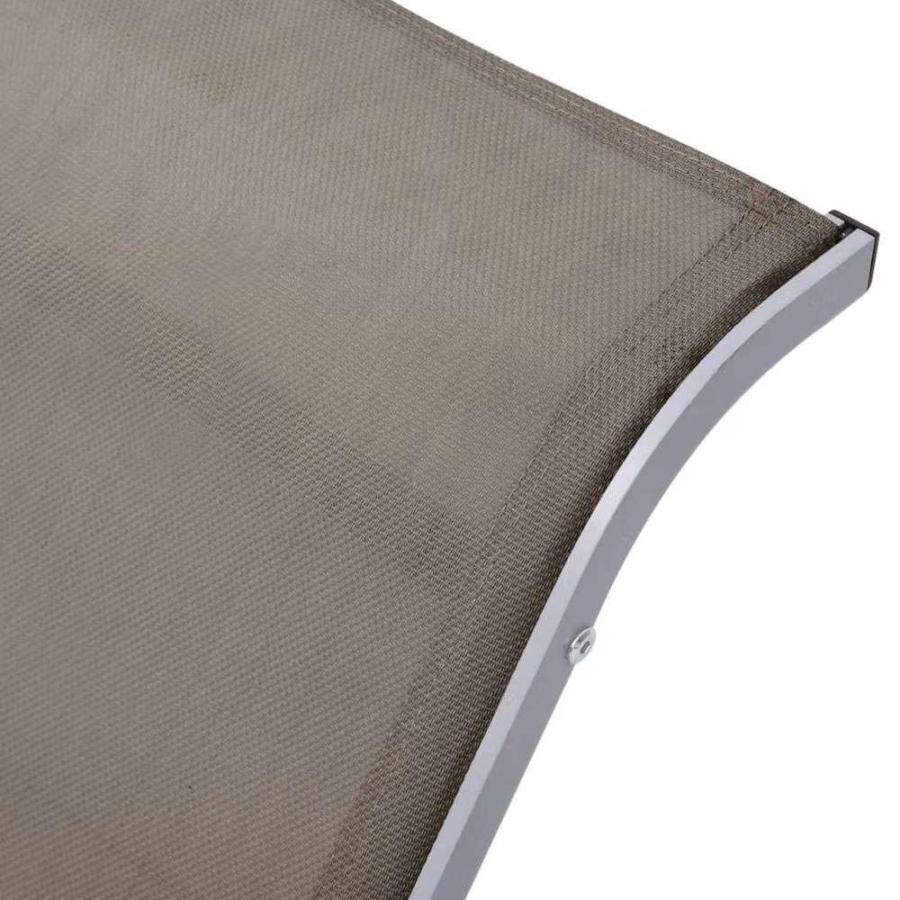 Berkfield Home Sunlounger with Powder Coated Aluminium Frame and Textilene Fabric in Beige – 3