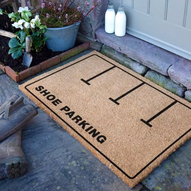 Artsy Mats Brown Coir and Rubber Non-Slip Weatherproof Shoe Parking Doormat, W: 90 cm, D: 60 cm – 1