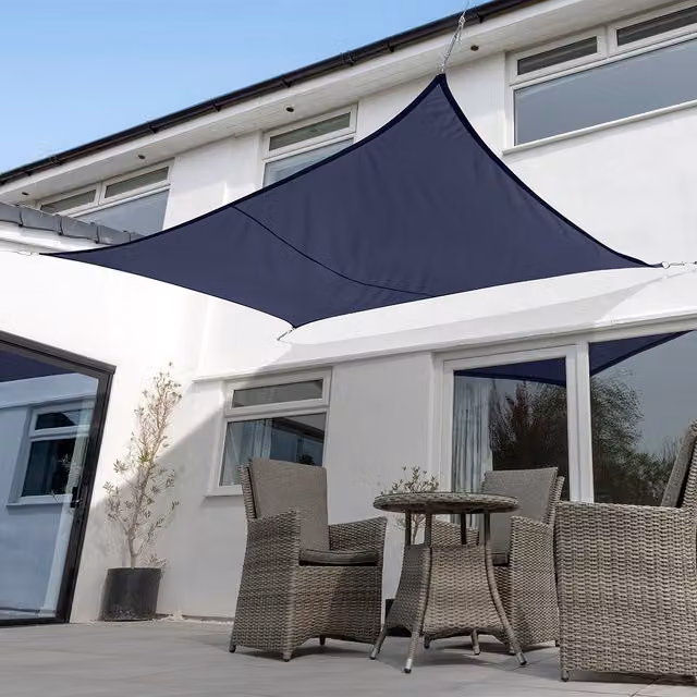 Kookaburra Blue Rectangular Waterproof Sun Shade Sail with UPF 50 Protection, W 4 m x D 3 m