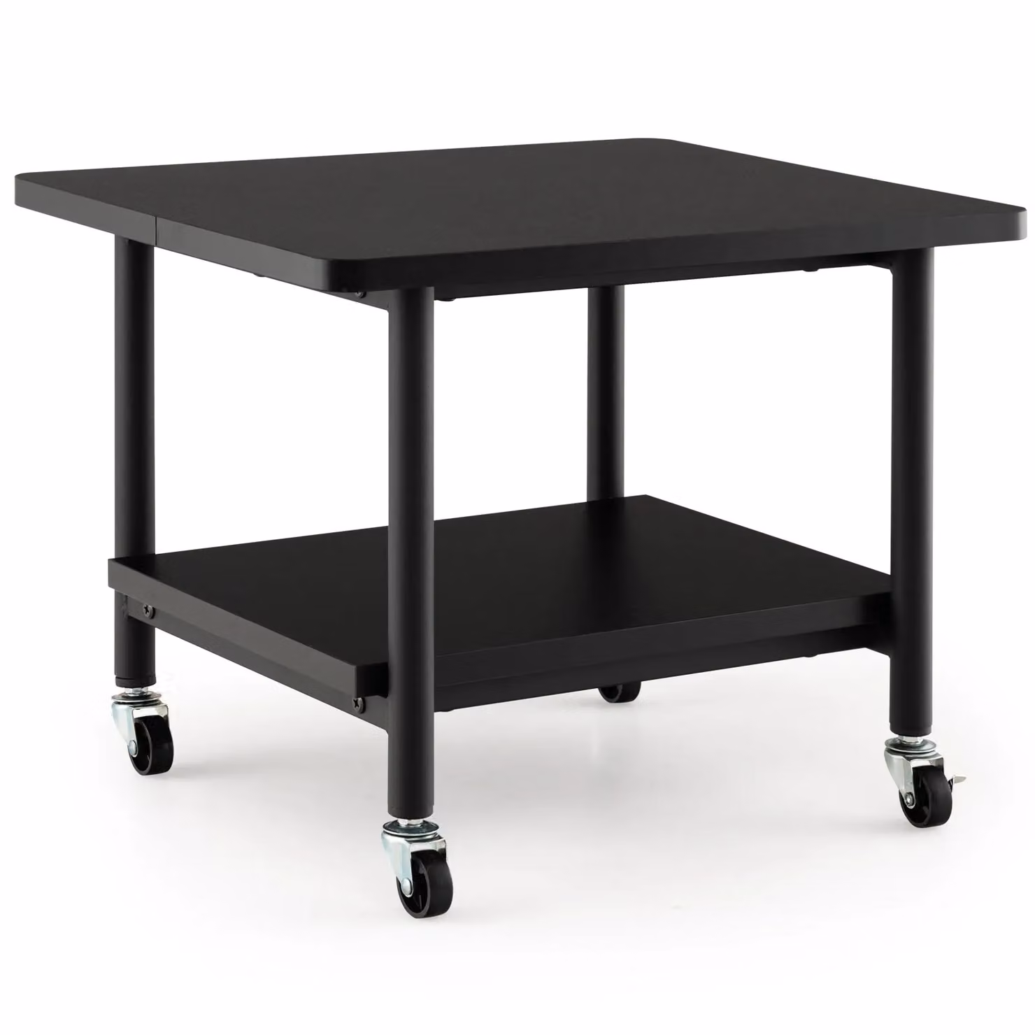 Costway Black Metal Under Desk Printer Stand with Castors – 9