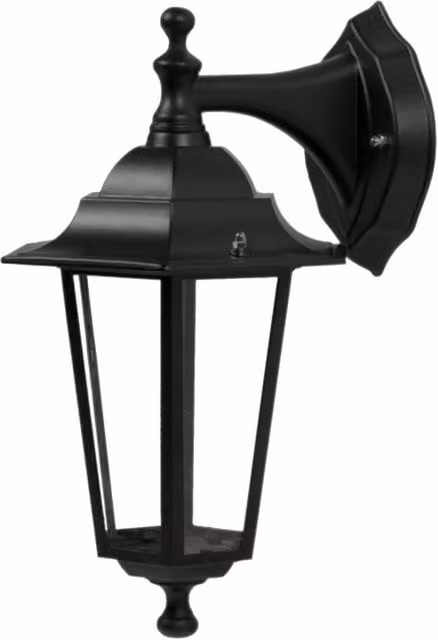 First Choice Lighting Cumbria Black and Transparent IP44 Outdoor Downward Wall Lantern – 1