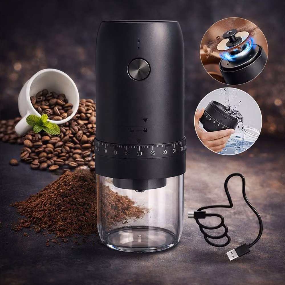 Dragodirect Portable Electric Conical Burr Coffee Bean Grinder in Black – 2