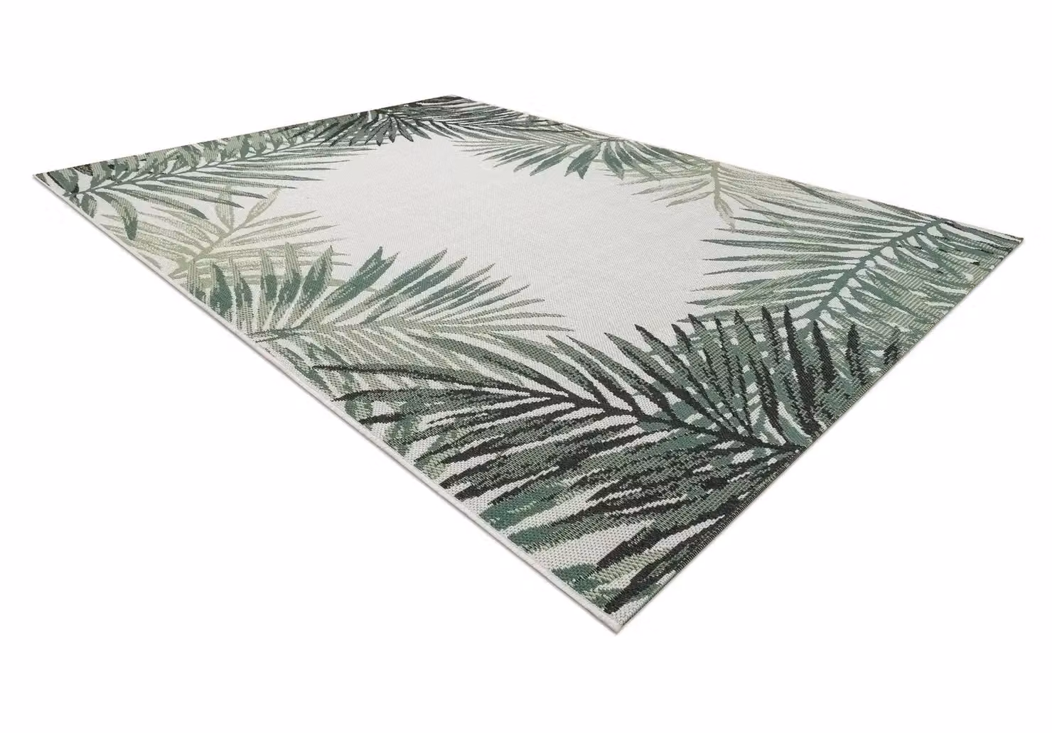 RugsX Green Floral Boho Flat Weave Polypropylene Rug, W: 120 cm, L: 170 cm – 2