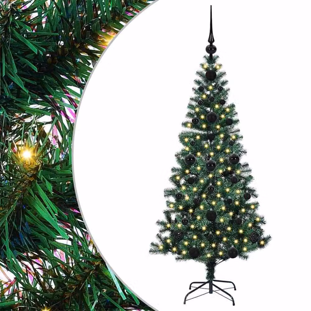 Berkfield Home Artificial Pre-lit Christmas Tree in Green, Height: 120 cm – 2