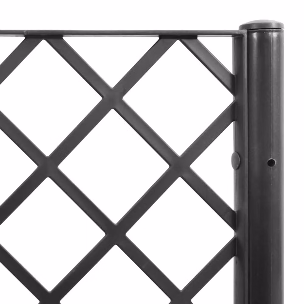 Berkfield Home Garden Planter with Trellis in Black, W/D/H: 160 x 120 x 142 cm – 8
