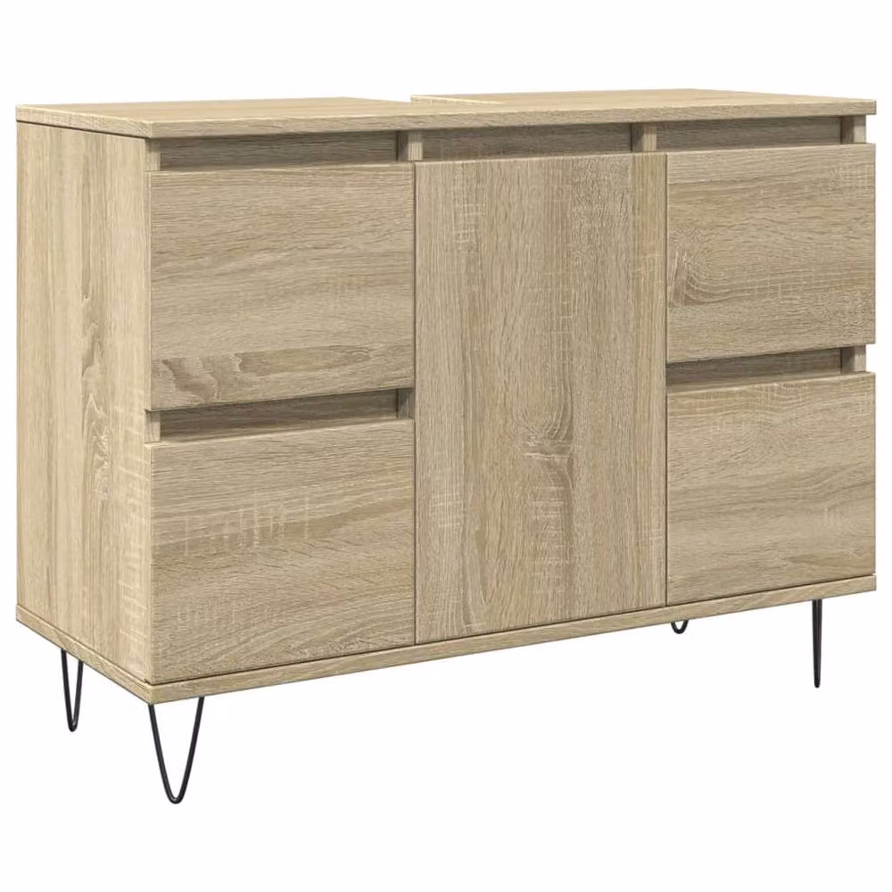 Berkfield Home Sonoma Oak Bathroom Cabinet, Brown, W/D/H: 80 x 33 x 60 cm – 2