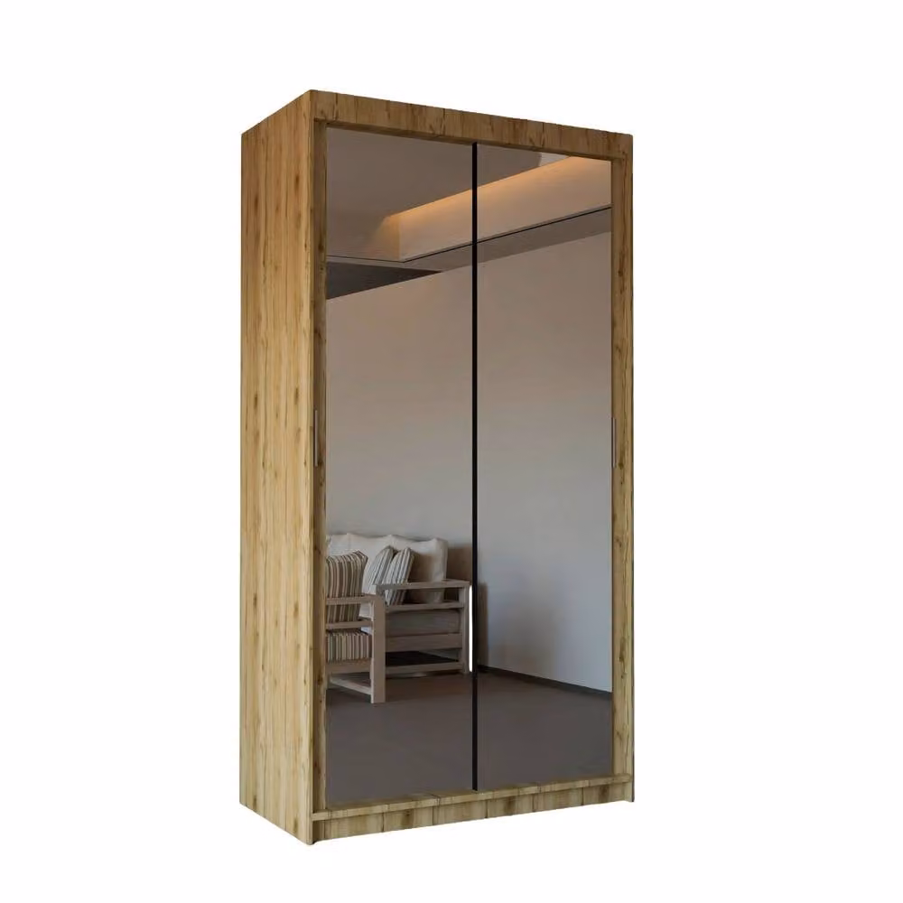 Sliding Wardrobes 4U Modern Double Sliding Door Wardrobe in Brown, W/H: 90 x 200 cm – 2