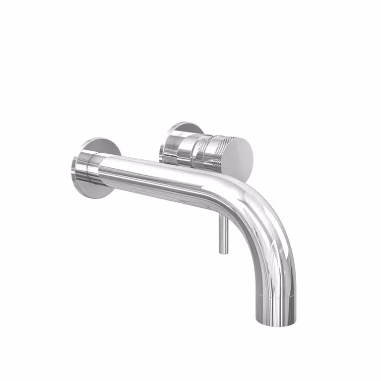 Royal Bathrooms Core Wall Mounted Round Mono Basin Mixer Tap, Chrome