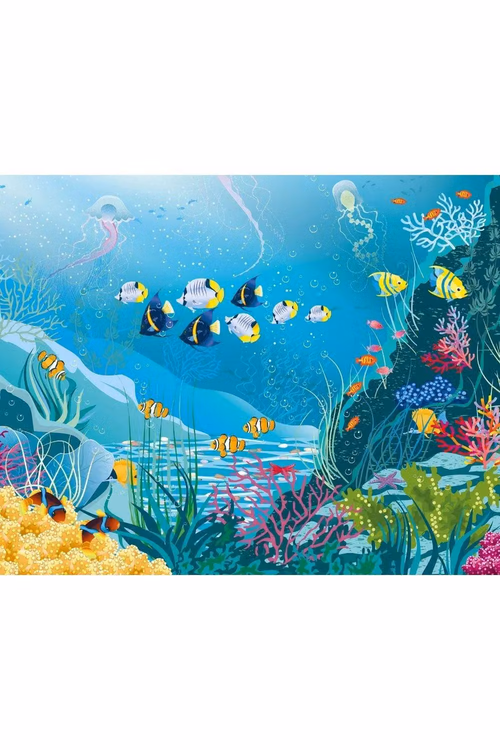 Origin Murals Under The Sea Adventure Wall Mural in Aqua and Turquoise, W: 300 cm, H: 240 cm – 2