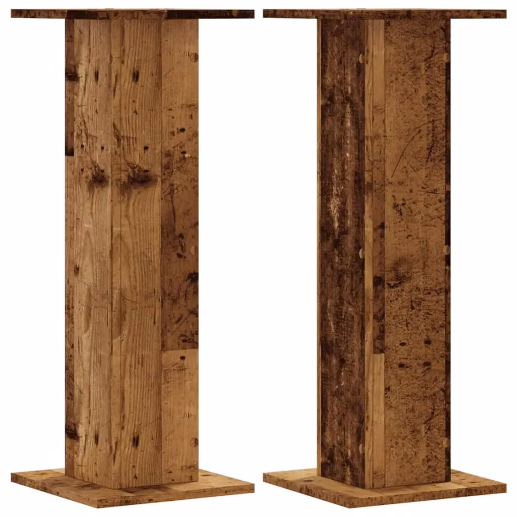 Berkfield Home Set of 2 Rustic Brown Engineered Wood Plant Stands, W/D/H: 30 x 30 x 80 cm – 2