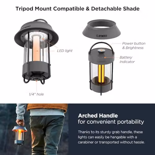 Claymore Selene Rechargeable Portable Outdoor Lantern, White, 660 Lumens, W/D/H: 16.5 x 16.5 x 25.0 cm – 3