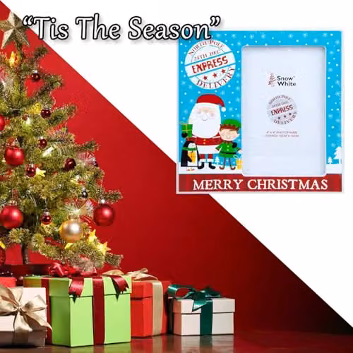 VFM e-Store Christmas Themed Rectangular Photo Frame, Multicolour, W/H: 10 x 15 cm – 5