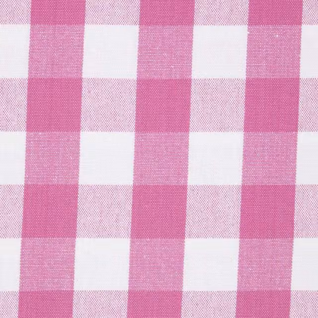 Homescapes Pink Cotton Block Check Gingham Fabric 150cm Wide