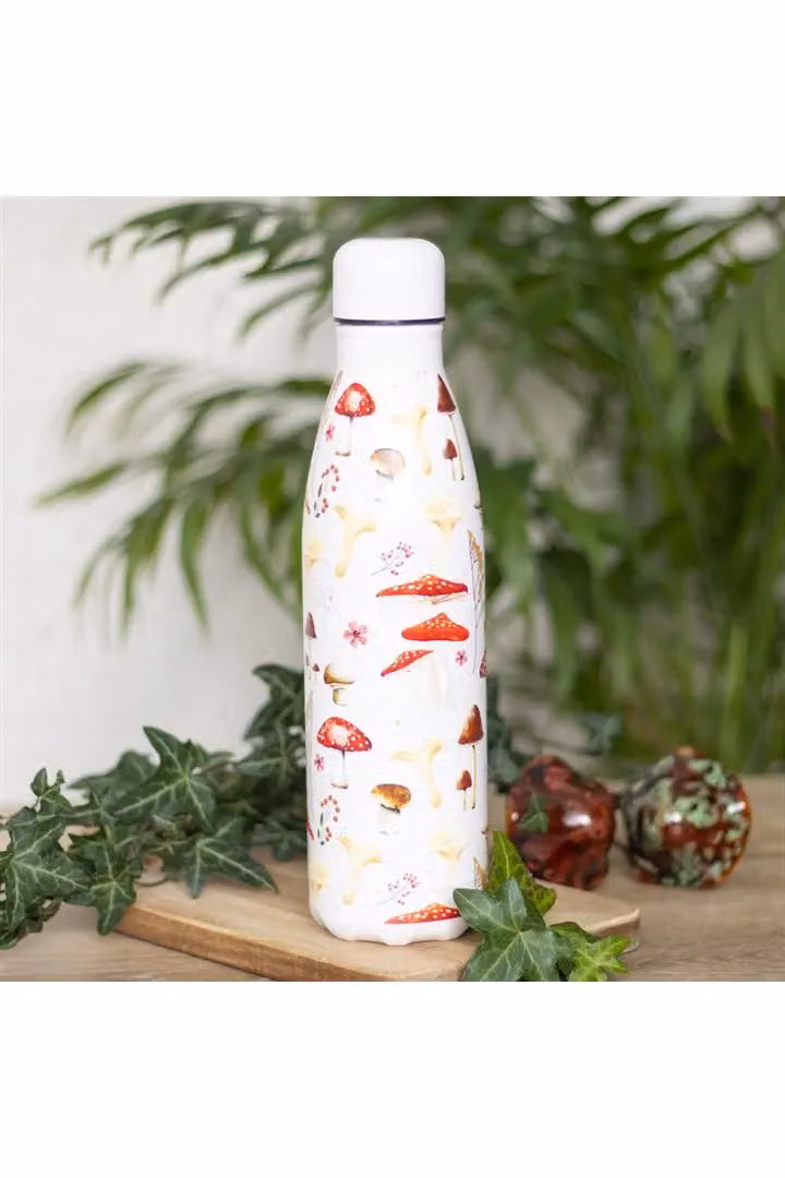 KDMD Mushroom Print Stainless Steel Water Bottle, Cream/Beige, 500 ml – 2