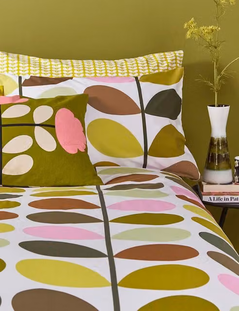Orla Kiely 2 Pack Multi Stem Green Cotton Percale Pillowcases