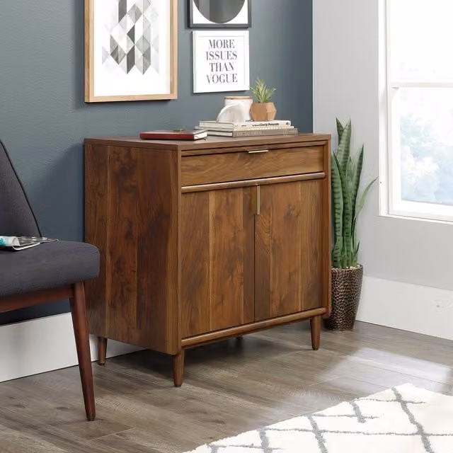 Teknik Clifton Place Mid Century Wood Storage Sideboard in Brown Matt Finish