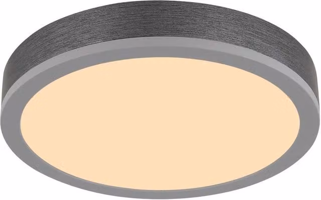Netlighting Doro Round Flush Ceiling Light in Silver, 30 cm Diameter, Warm White LED – 1