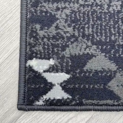 runrug Andes Grey Hallway Runner Rug, Machine Woven Polypropylene, W: 60 cm, L: 390 cm, Thickness: 9 mm – 4