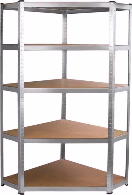 Monster Racking Galwix Silver Corner Racking Storage Unit, H 180 x W 90 x D 30 cm