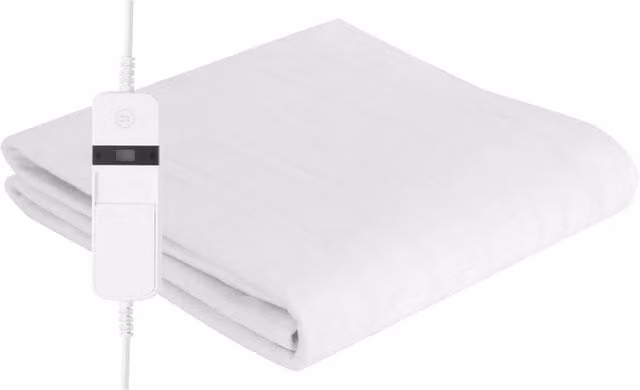 VOGREX White Fleece Electric Under Blanket with Rapid Heat Up and Overheating Protection, W/D: 140 x 120 cm – 1