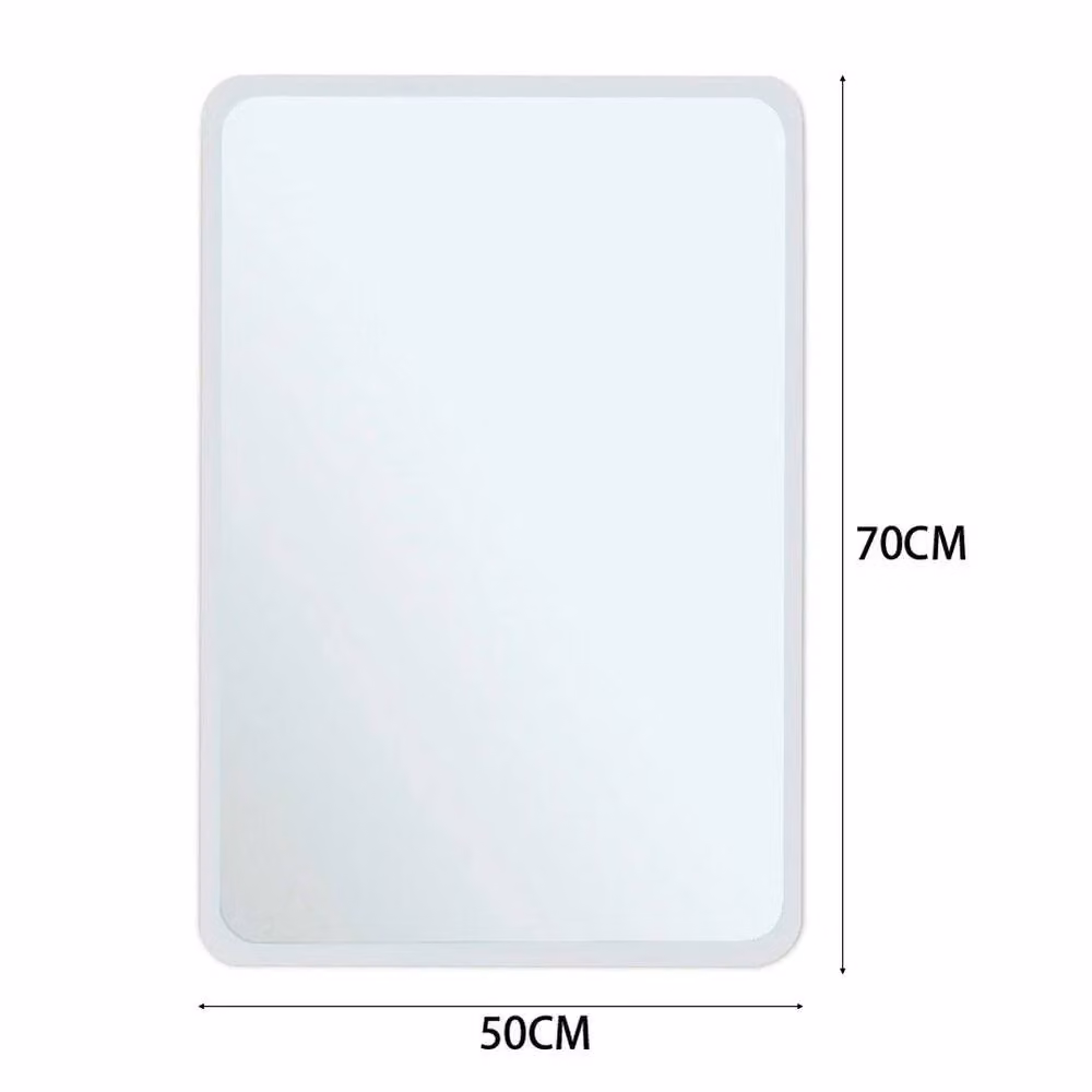 FORGEVIO Modern Rectangular Wall Mounted Plain Bevelled Bathroom Mirror in Silver W: 50 cm, H: 70 cm – 2