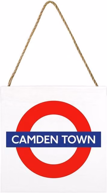 Transport for London Camden Town Wooden Wall Plaque in White