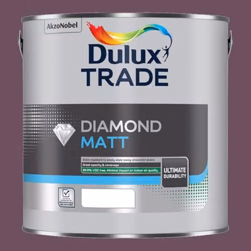 Dulux Trade Diamond Matt Wall Paint in Mulberry Burst Purple, 2.5l