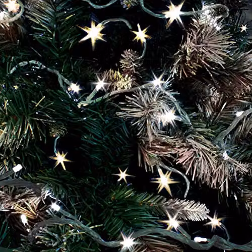 The Christmas Workshop 71150 Warm White LED Christmas Tree Lights, 200 LEDs, 19.9 Metres, Battery Operated, 8 Light Modes