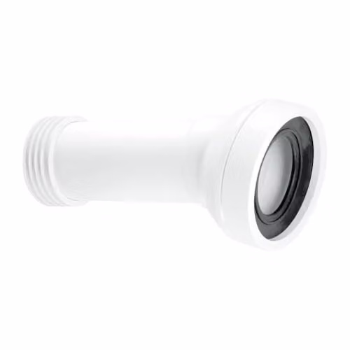 McAlpine 14 Degree Angle Adjustable Length Rigid WC Connector, White, WC-CON7B