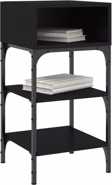 Berkfield Home Elegant Bedside Tables, 2 Piece Set in Black, W/D/H: 35 x 34.5 x 70 cm – 1