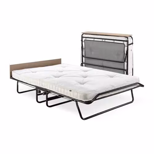 JAY-BE Supreme Small Double Folding Bed with Pocket Sprung Mattress, Black and White – 1